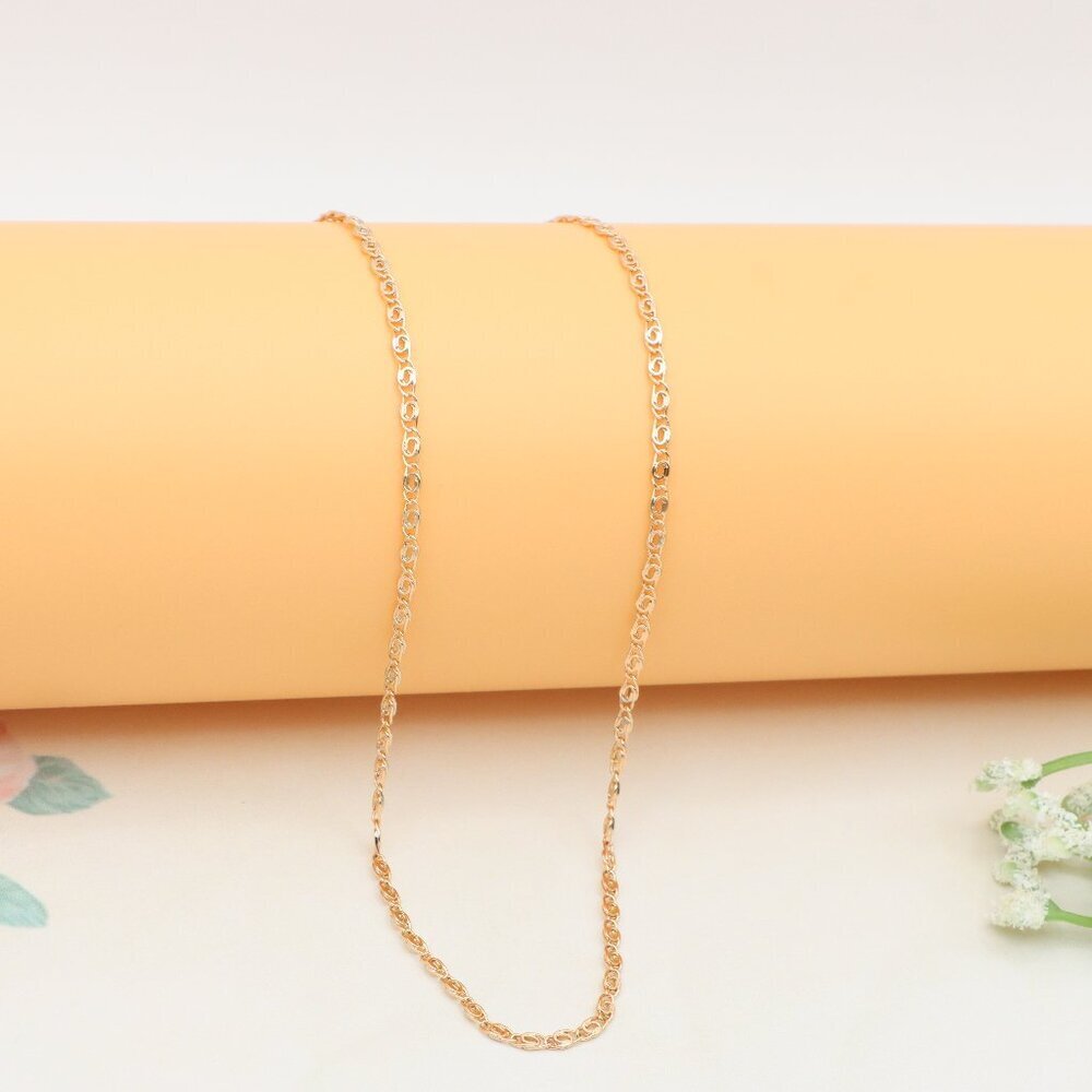 Elegant Rose Gold Necklace with Textured Chain & Adjustable Length, XPNL0402